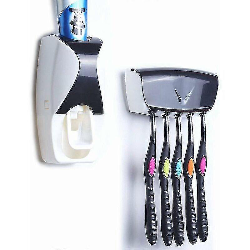 Blue Dream Automatic Toothpaste Dispenser & Toothbrush Holder (black)