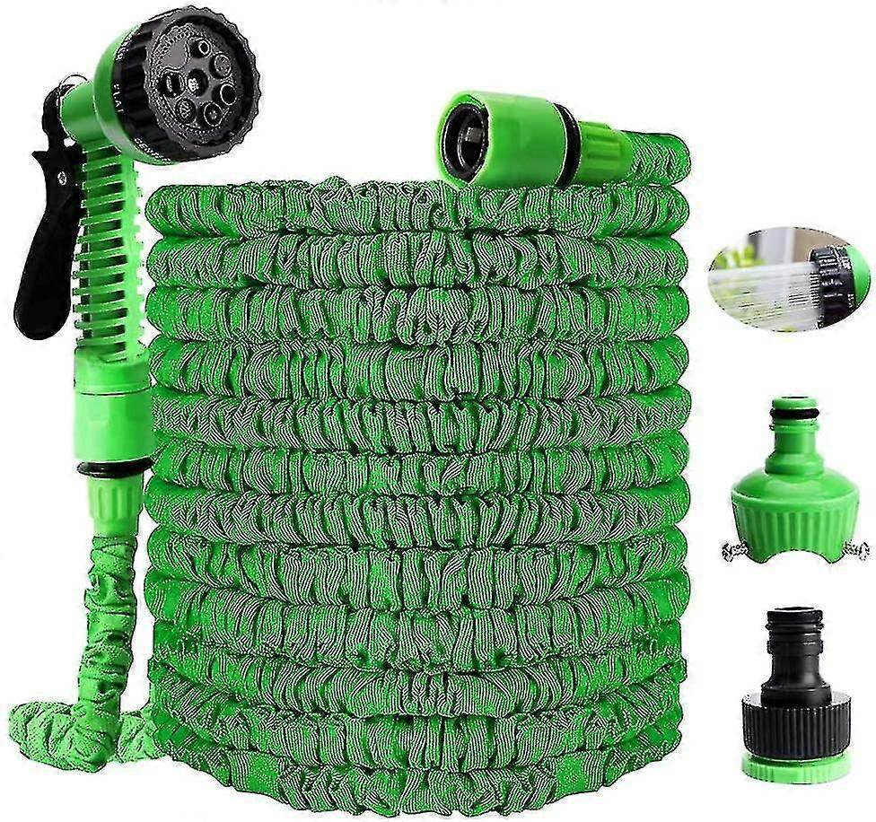 100 Ft/30m Garden Hose, Expandable Garden Hose, Retractable Flexible Hose, Water Hose Expandable Elastic Stretch Hose With 7 Spray Gun Function For Ga