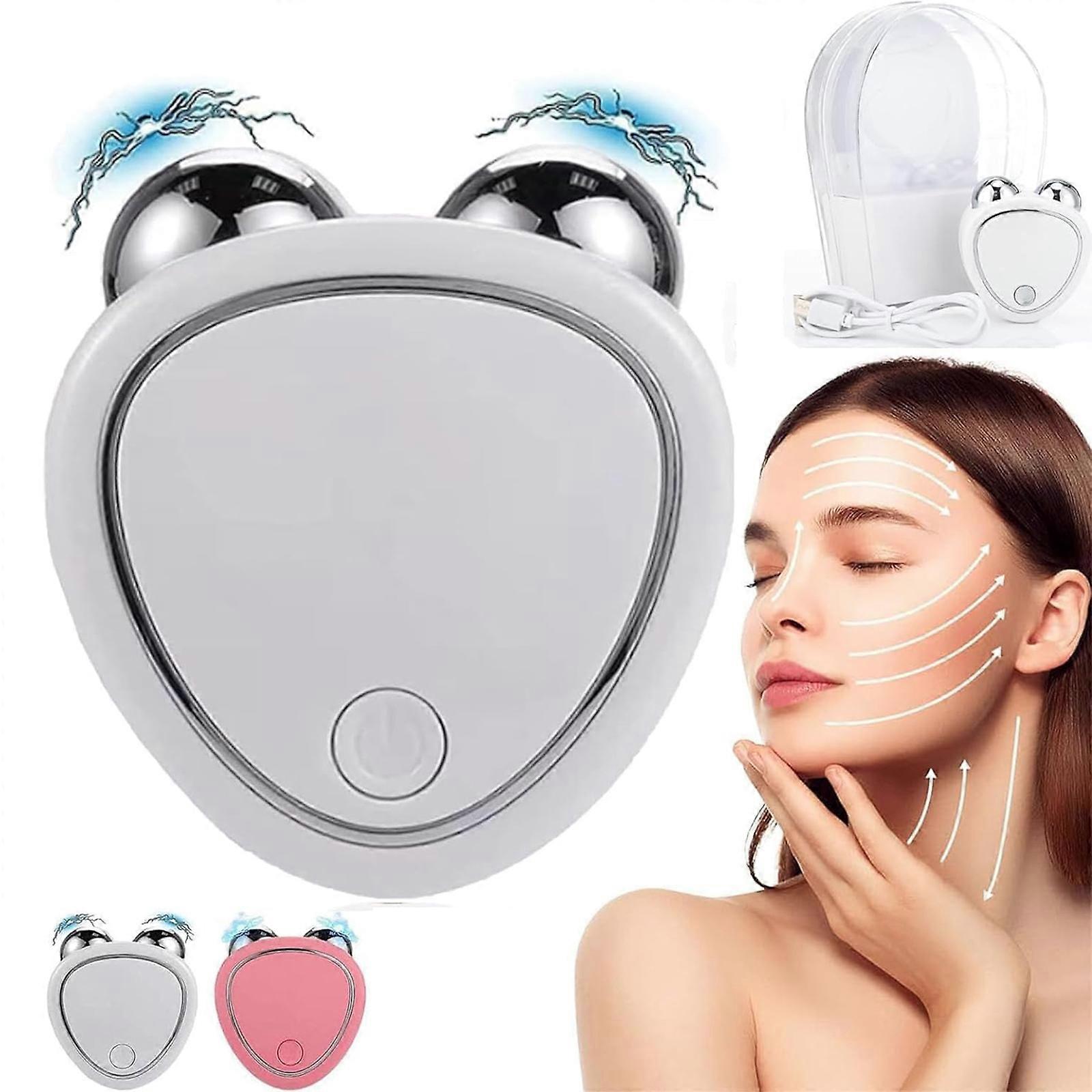 Skin Microcurrent Facial Device Roller, Face Sculptor & Jaw Exerciser Lifts Face and Tightens Skin Anti-Wrinkle, USB Charging with 3 Gears