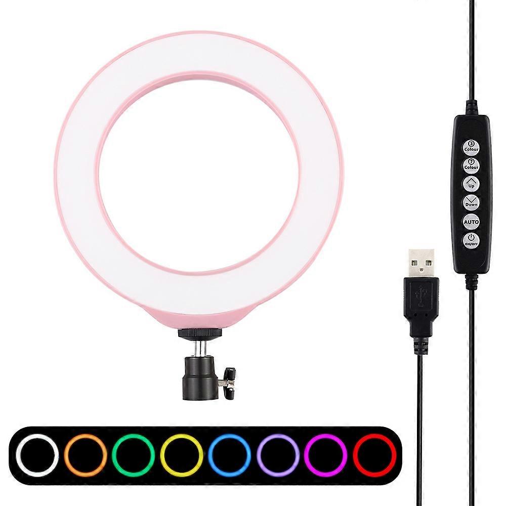 PU432B/PU432F 6.2 inch 16cm RGBW Dimmable LED Ring Light 10 Modes 8 Colors USB for Youtube Live Broadcast Vlogging Selfie