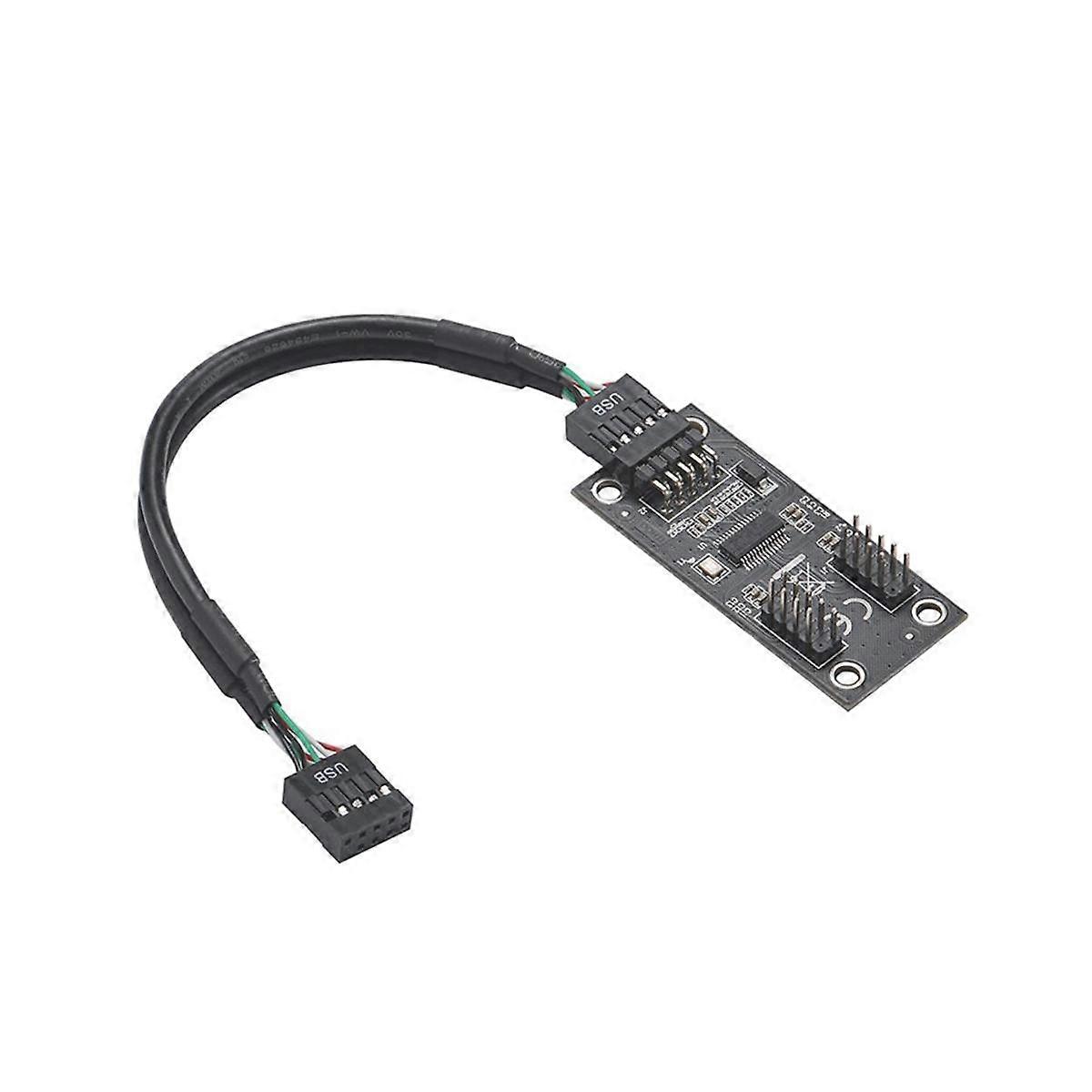 USB Hub USB Splitter USB2.0 9Pin to Dual 9Pin Hub Adapter Riser Motherboard USB 9Pin Connector 1 to