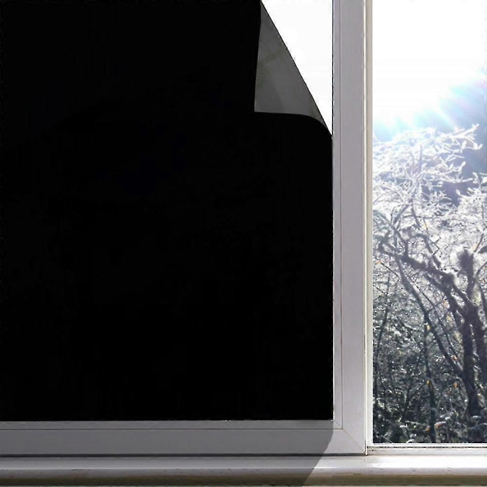 Blackout Opaque Window Sticker Static Cling 100% Light Blocking PVC Frosted Dark Tint Film Privacy-FCY