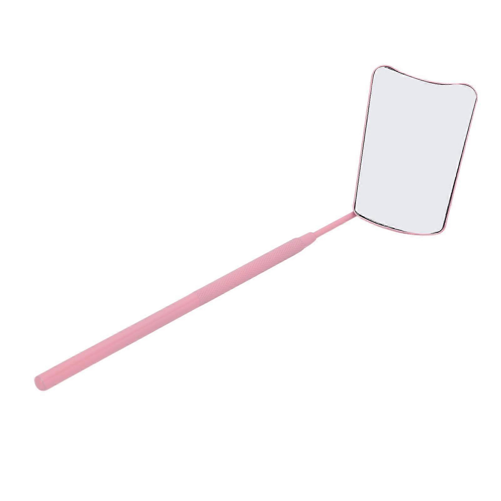 Øyenvippeforlengelse Speil Rustfritt Stål Med Riflet Håndtak Fasjonabel Design For Kvinner I Rosa