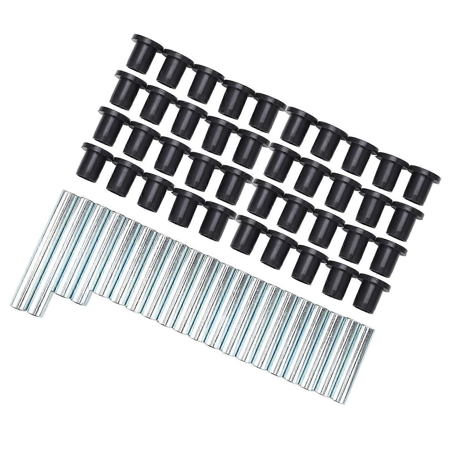 60PCS Control Arm Bushing Kit 7501097 Black Low Wear Replacement for Polaris Ranger XP 800 2010‑2014