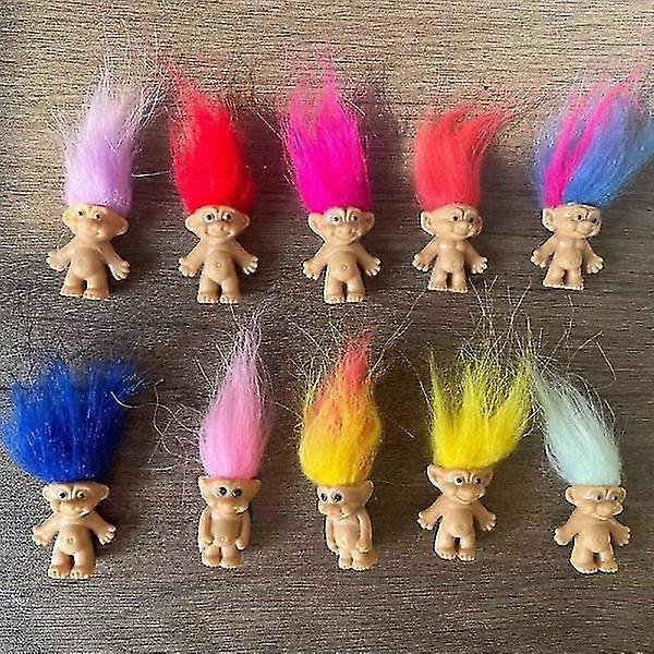 10pcs Mini Vintage Troll Lucky Doll Small action figures