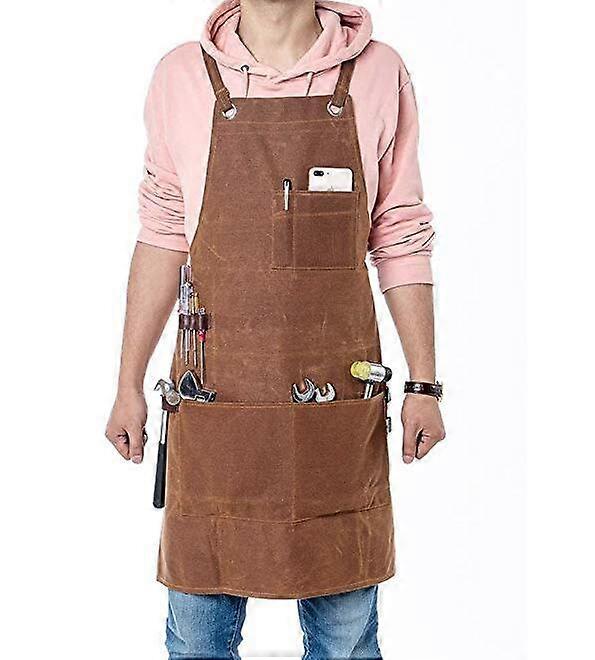 Dww Heavy Duty Canvas Work Apron with Multiple Tool Pockets, Ideal for DIY, Carpentry, Gardening, Pottery, Garage, Workshop