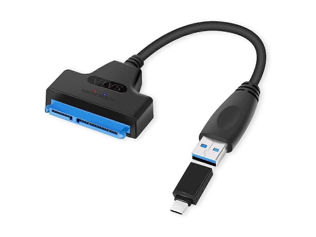 USB 3.0 SATA Adapter 2.5 Inch SATA to USB 3.0 Cable 22 Pin 7+15 HDD / SSD Cord Support UASP Serial ATA III Compatible for 2.5 SATA Hard Drive (USB C t