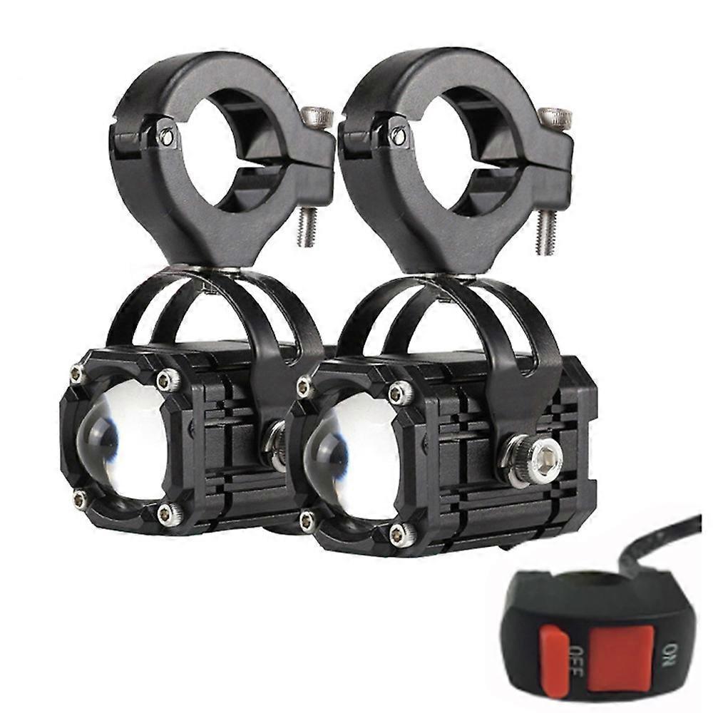 Motorcycle LED Fog Lights Switch ATV Driving Foglight Auxiliary Spotlight Projector Lens Super Bright four-model w/ Mini FogLamp