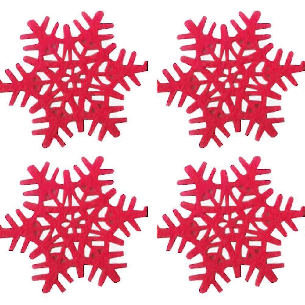 クリスマススノーフレークデザインコースターフェルトカップマットワインティーコーヒーマット、クリスマスパーティーホリデーのための装飾