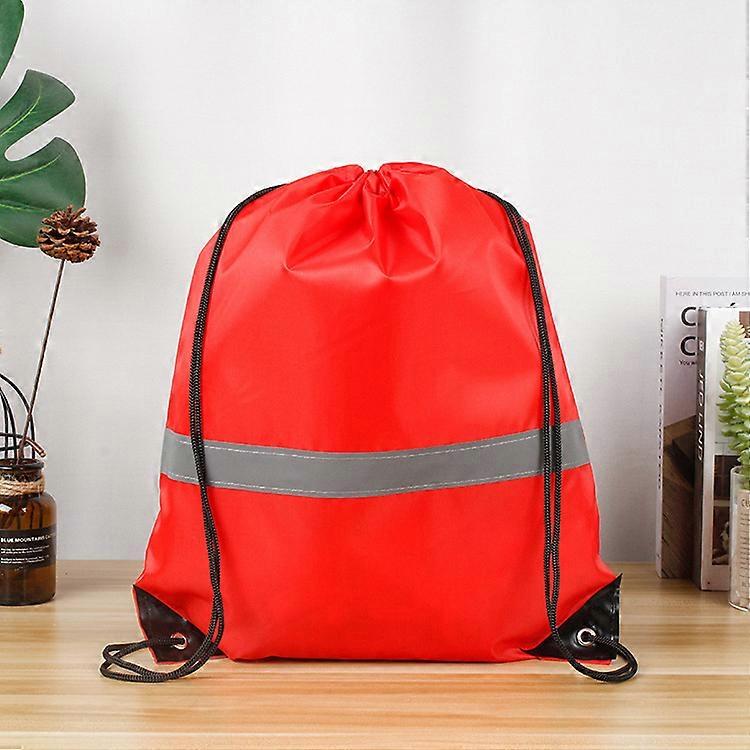 巾着バックパックバルク反射巾着袋キッズレディースメンズロープバックパック巾着袋16.5X13.3ビッグレッド