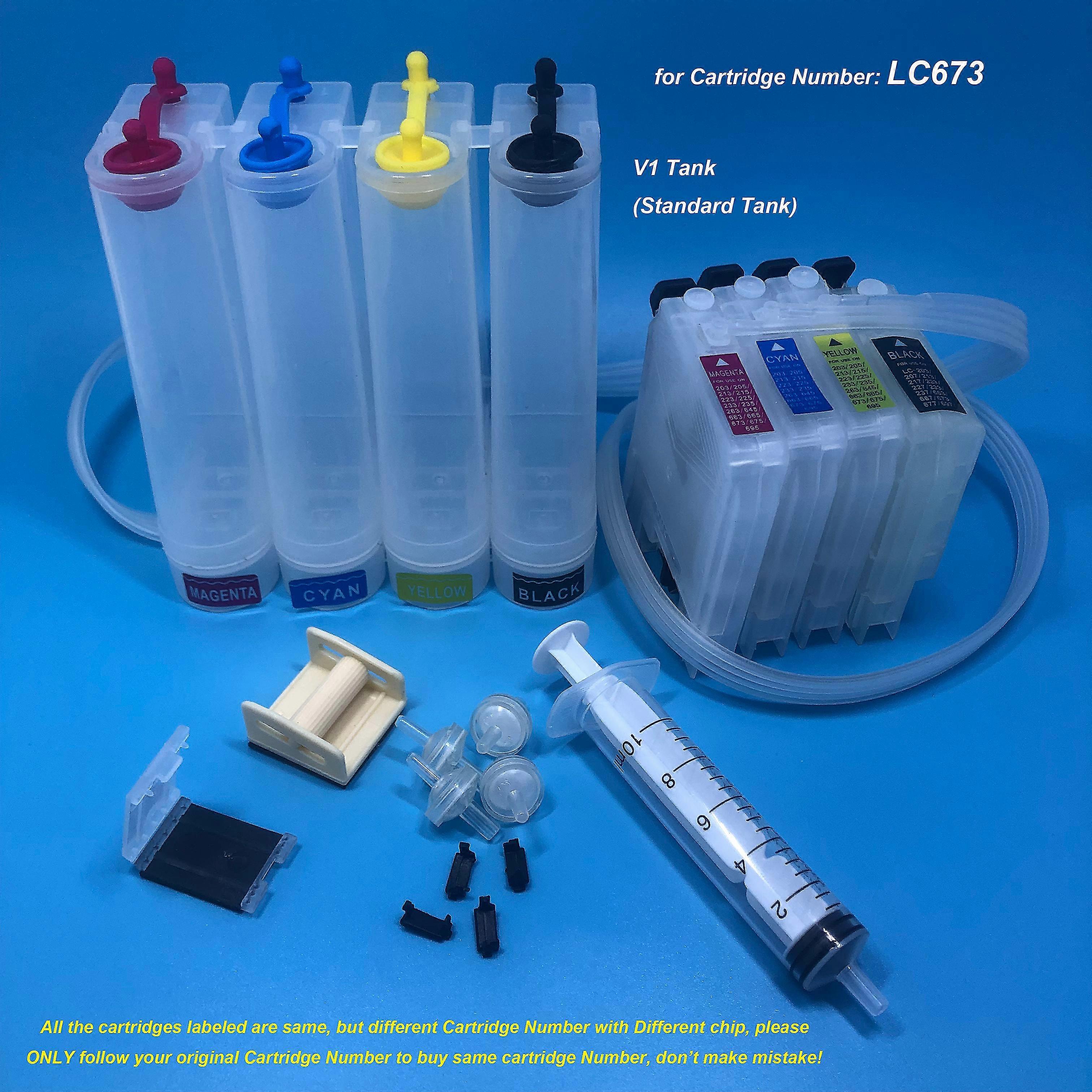 high quality1set Lc673 Ciss Ink Cartridge With Arc For Brother Mfc-j2320 Mfc-j2720