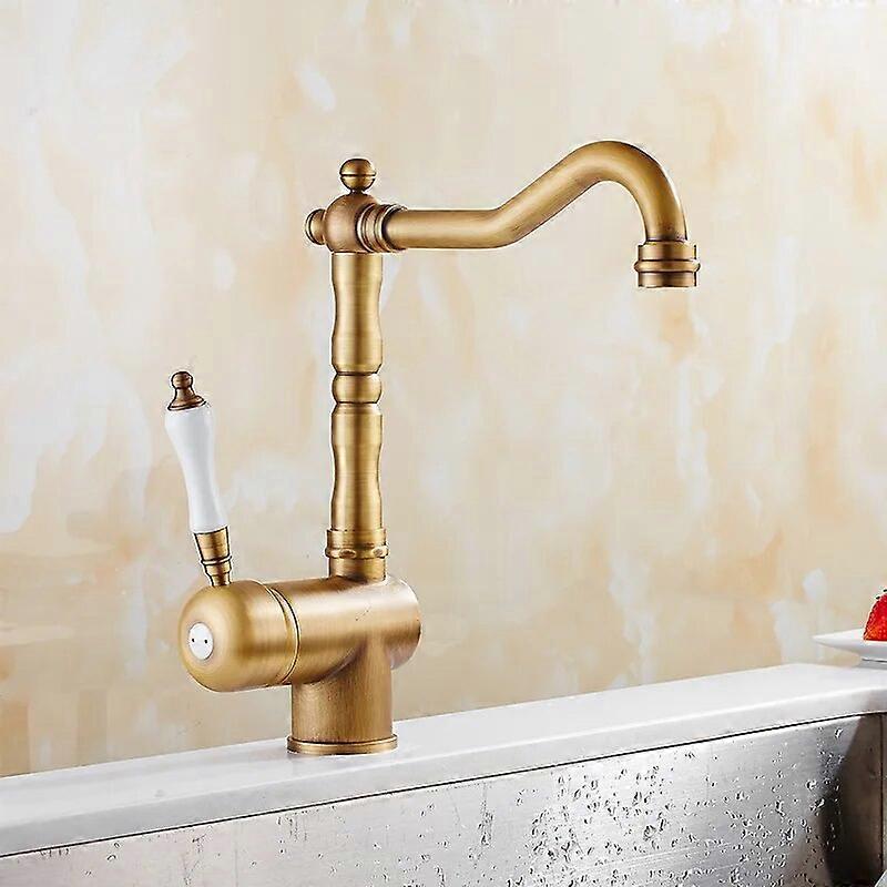 Antique Bronze Kitchen faucets 360 Rotate Swivel Faucet Hot Cold Water Tap Mixer Kitchen Sink Faucet ELK331