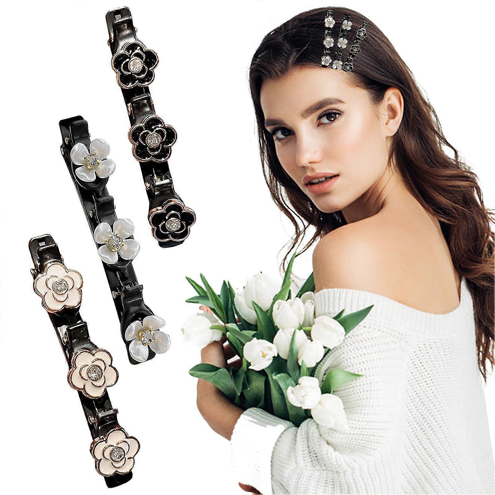 3pcs/set Hair Clip Rose Flower Styling Tool Lightweight Double Layer