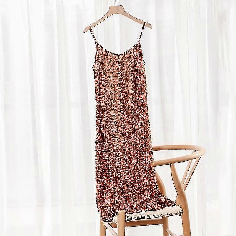 Sommer- Satin Blød Glat Lang Kjole