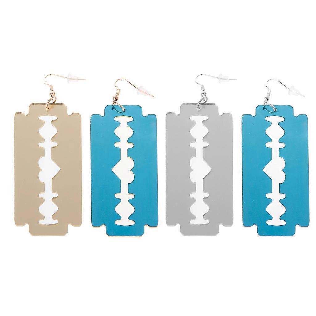 2pairs Acrylic for Razor Blades Shape Earring Simple Solid Color Stud for Women