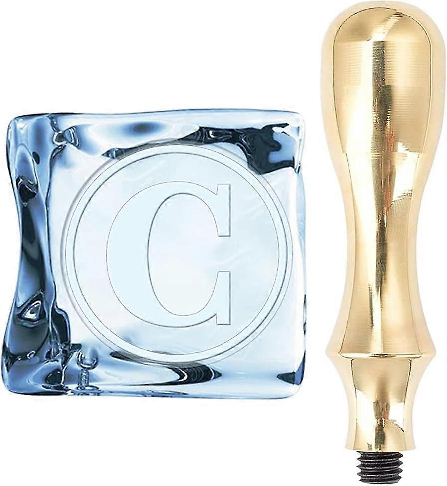 Ice Stamp C Letter Ice Cube Stamp with Removable Brass Head and Metal Handle 1.2inch Ice Branding Stamp for Ice Cubes Cocktail Whiskey Mojito Drinks W