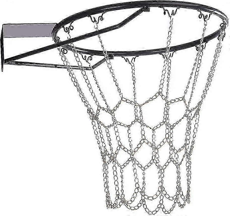 Metal Chain Basketball Net Replacement For Outdoor Indoor Standard Rim 12 Hooks Iron Chain Basketball Net