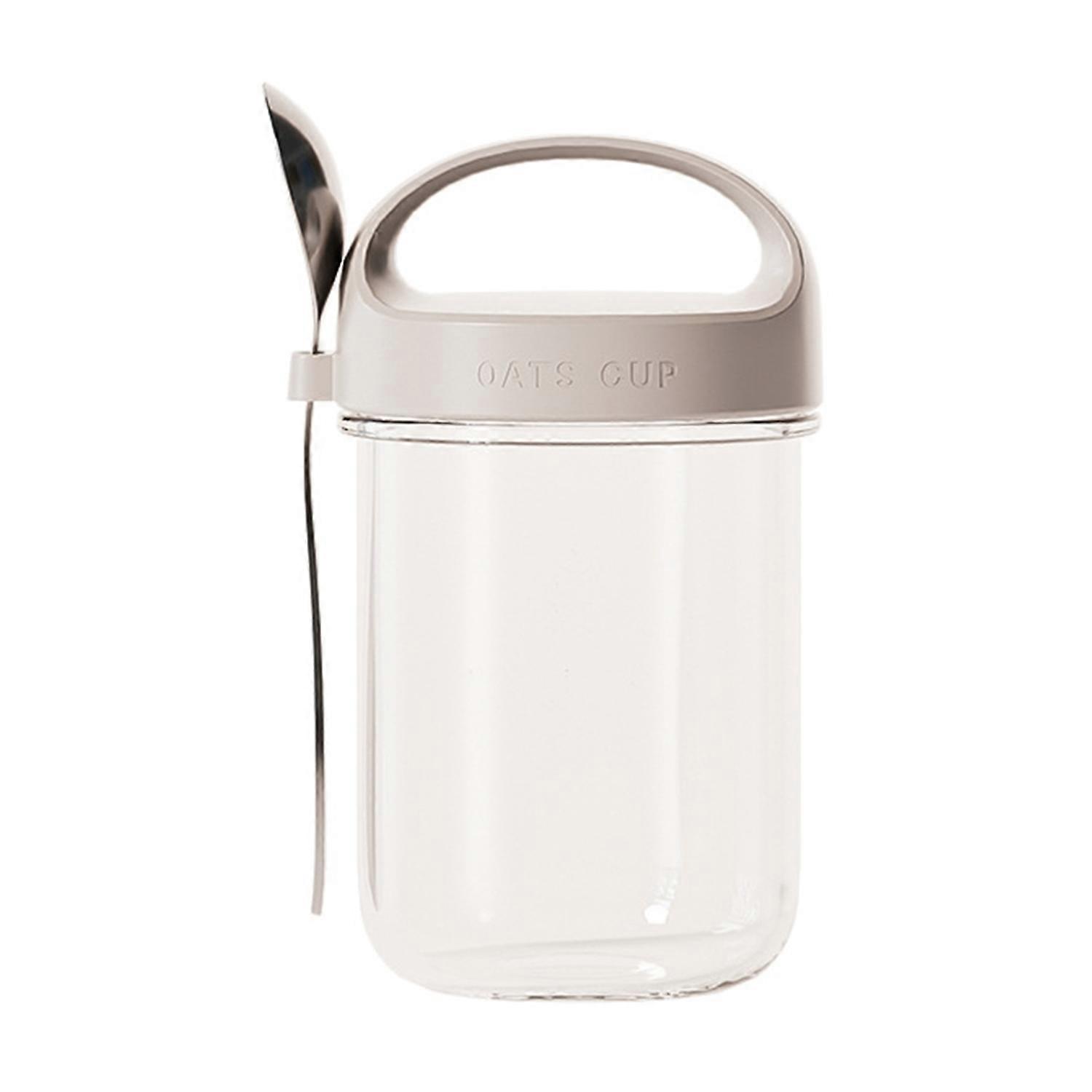 430ML Glass Oatmeal Cup with Spoon And Lid Leak-Proof BPA-Free Overnight Oats Container for Cereal