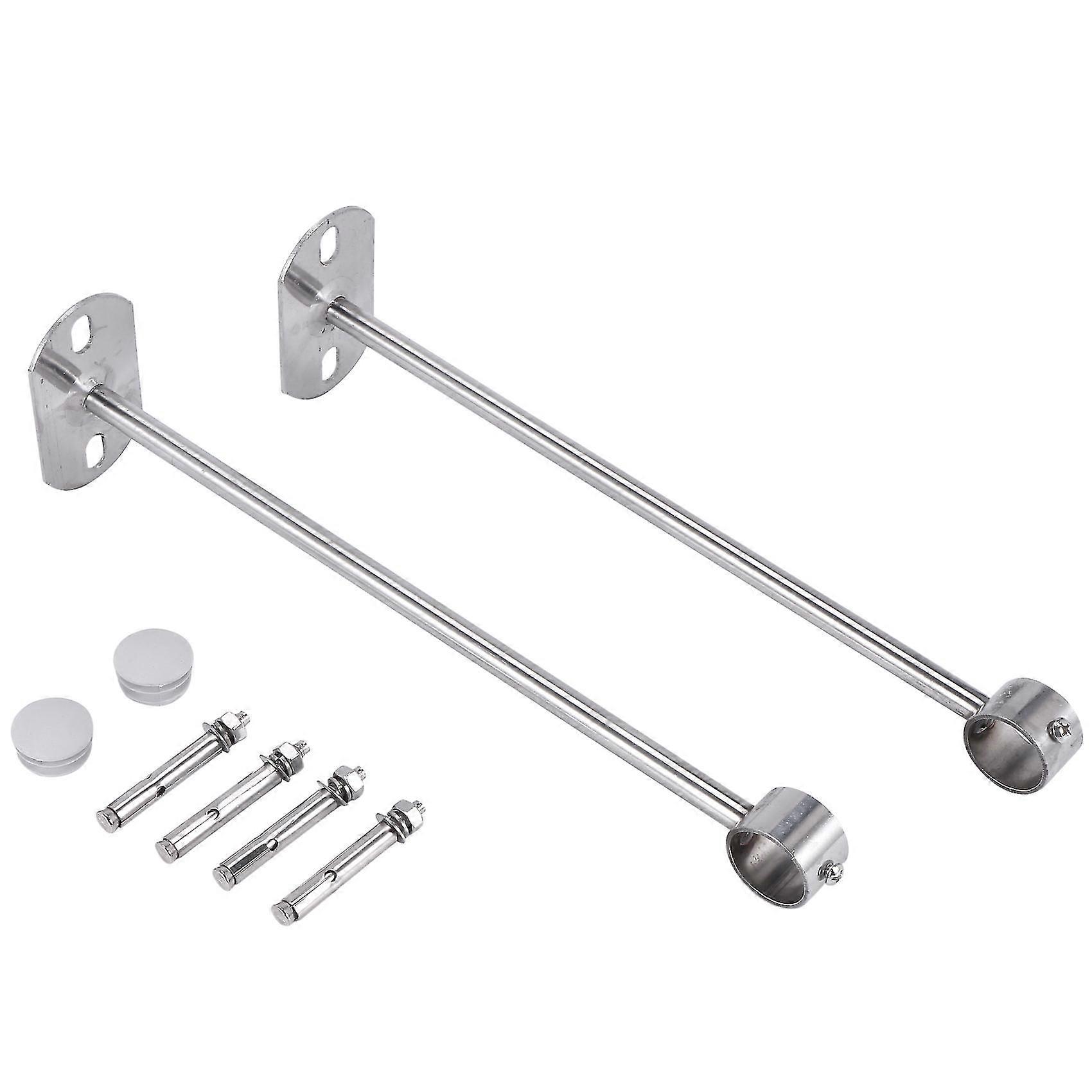 Ceiling-mount Bracket, Wardrobe Pipe Bracket, 25mm Dia, Wardrobe Rod Lever Support Holder Pipe Flange Socket 2pcs(300mm)