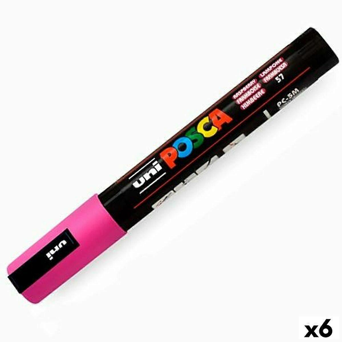 Acrylic paint marker POSCA PC-5M Raspberry 1,8-2,5 mm (6 Units)