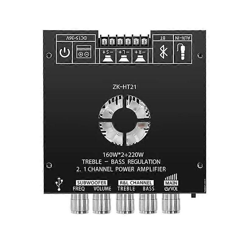 -HT21 2.1 Channel TDA7498E 160WX2+220W Bluetooth Digital Power Amplifier Module High and Low Tone Subwoofer