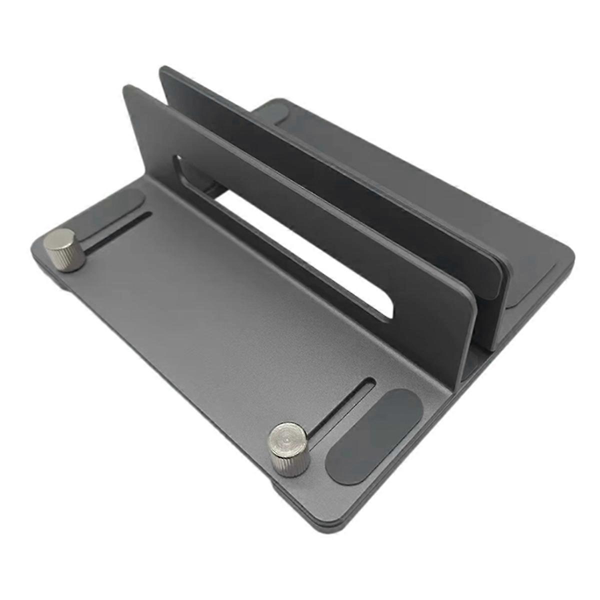 Vertical Desktop Holder Bracket Adjustable Single Clip Laptop Stand for Pro, and Other Grey