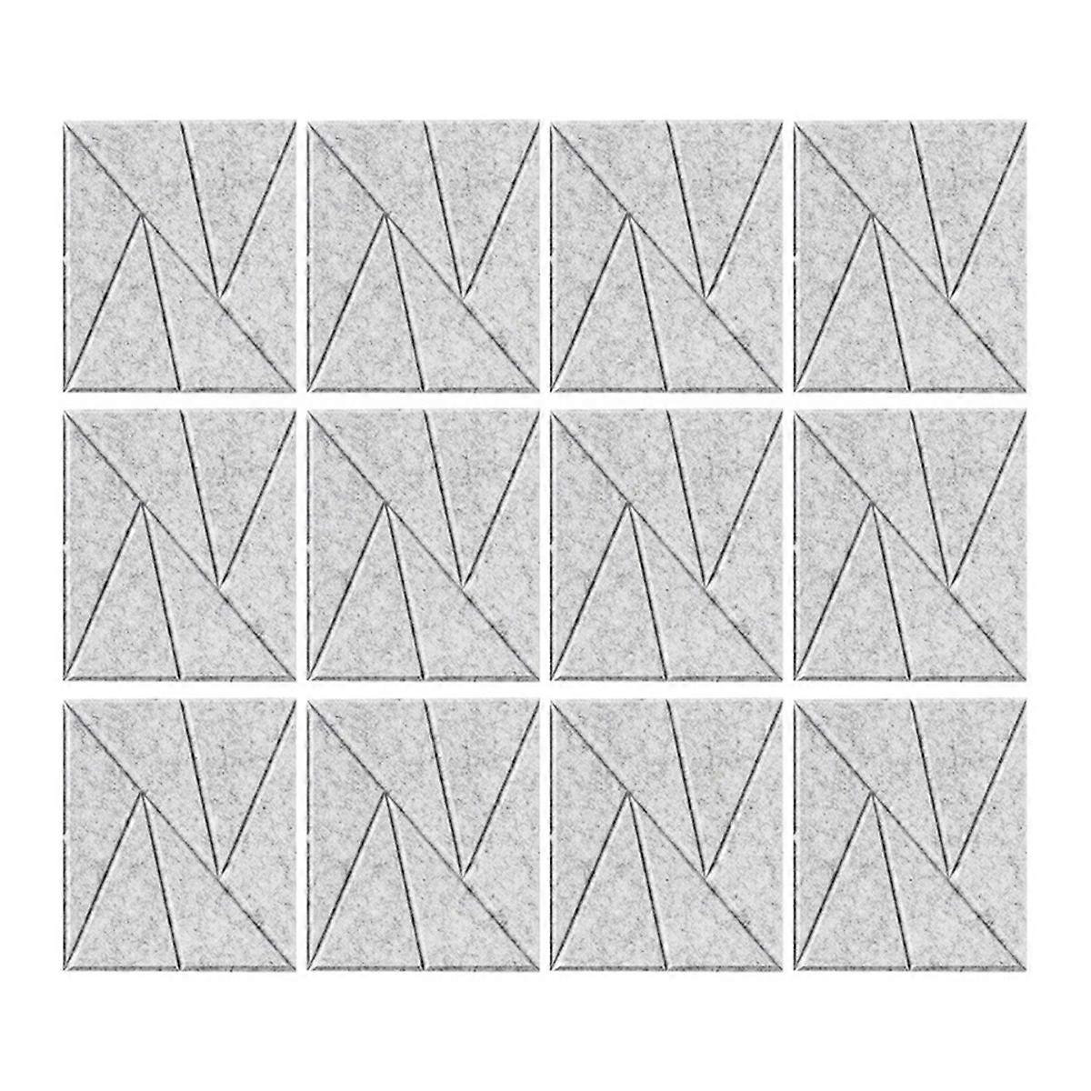 Pacote com 12 painéis acústicos autoadesivos de 11,8 pol. x 11,8 pol., painéis de espuma à prova de som (cinza prateado)