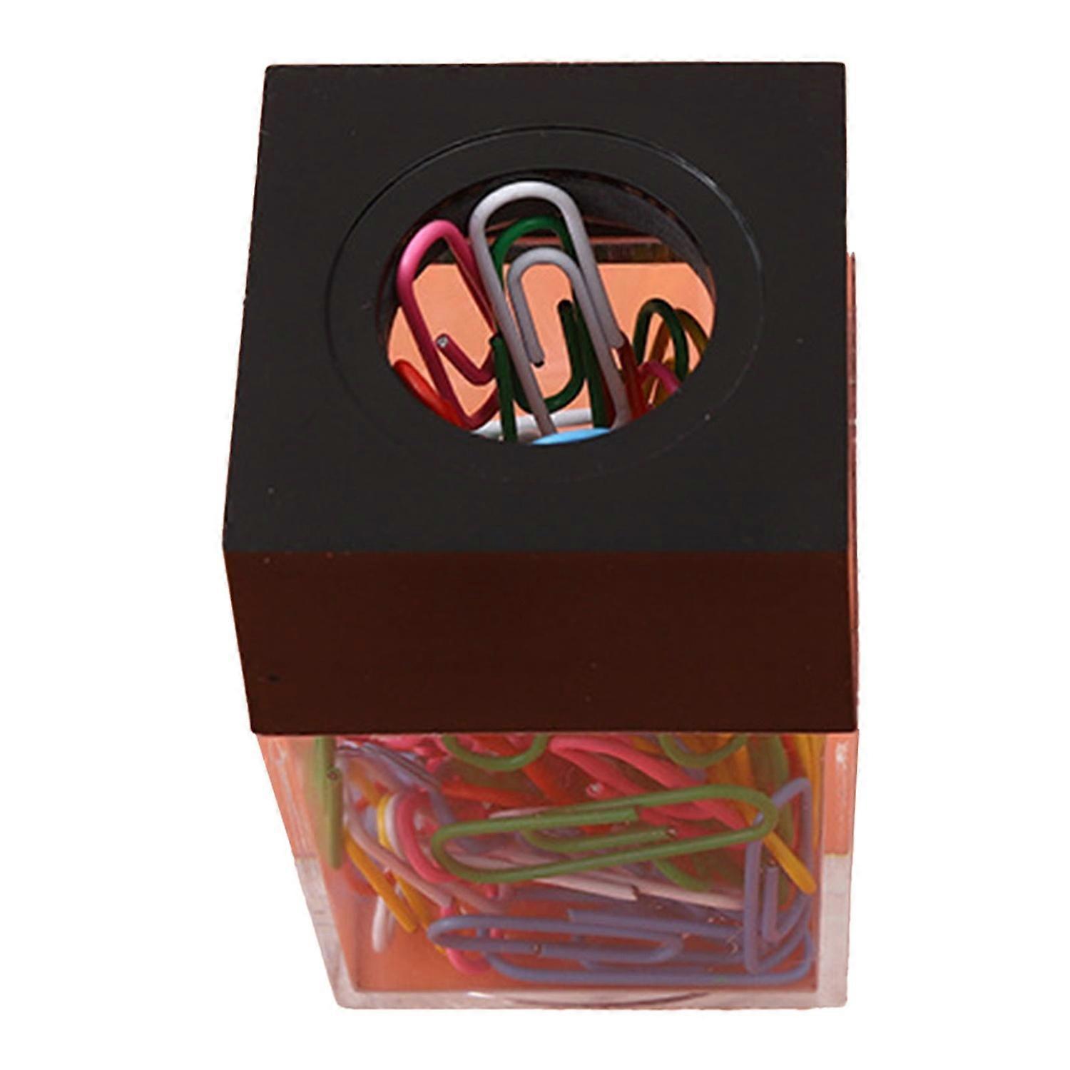 Magnetic Paperclip Dispenser Large Capacity Transparent Paper Clip Storage Organizer for Desk School