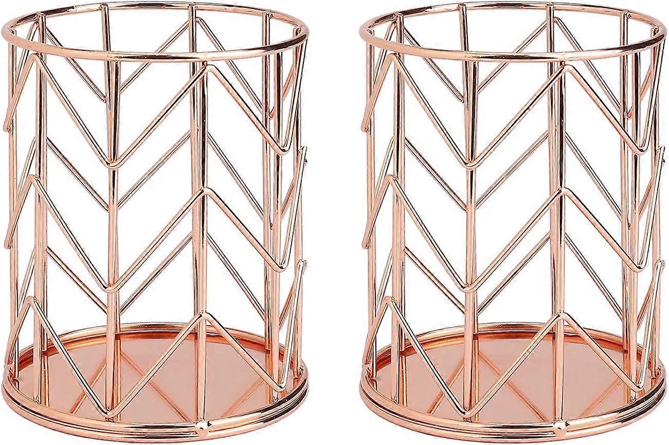 2 Stück Make-up Pinsel Eimer Roségold mit Box