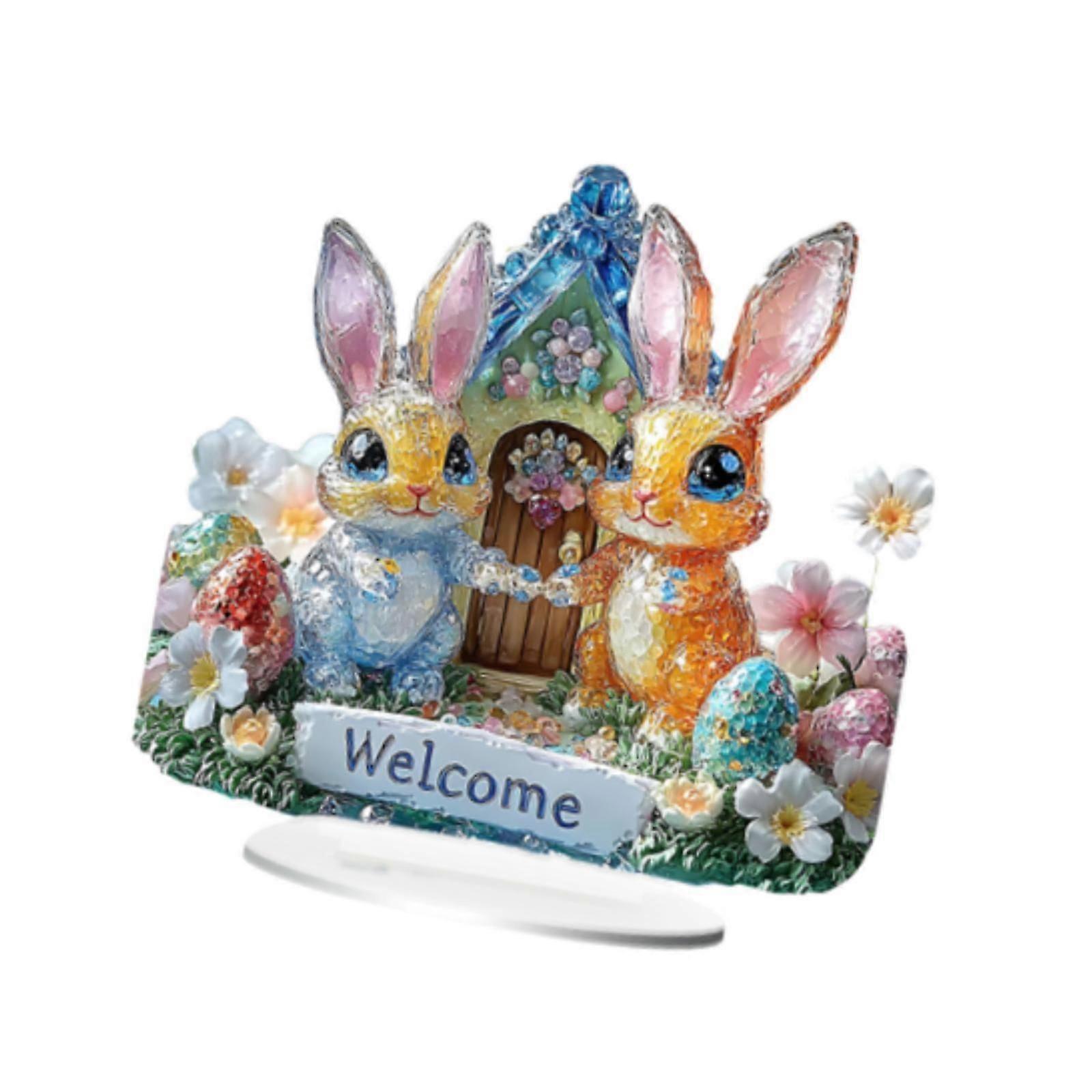 खरगोश टेबलटॉप आभूषण इंडोर बुकशेल्फ़ होटल स्टाइल ए के लिए ईस्टर सजावट निविड़ अंधकार