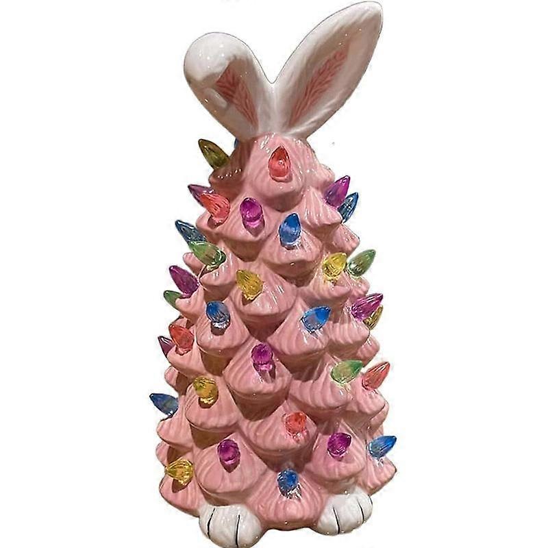 2025 Latest Easter Egg Tree - Lighted Easter Bunny Topiary Resin Tree