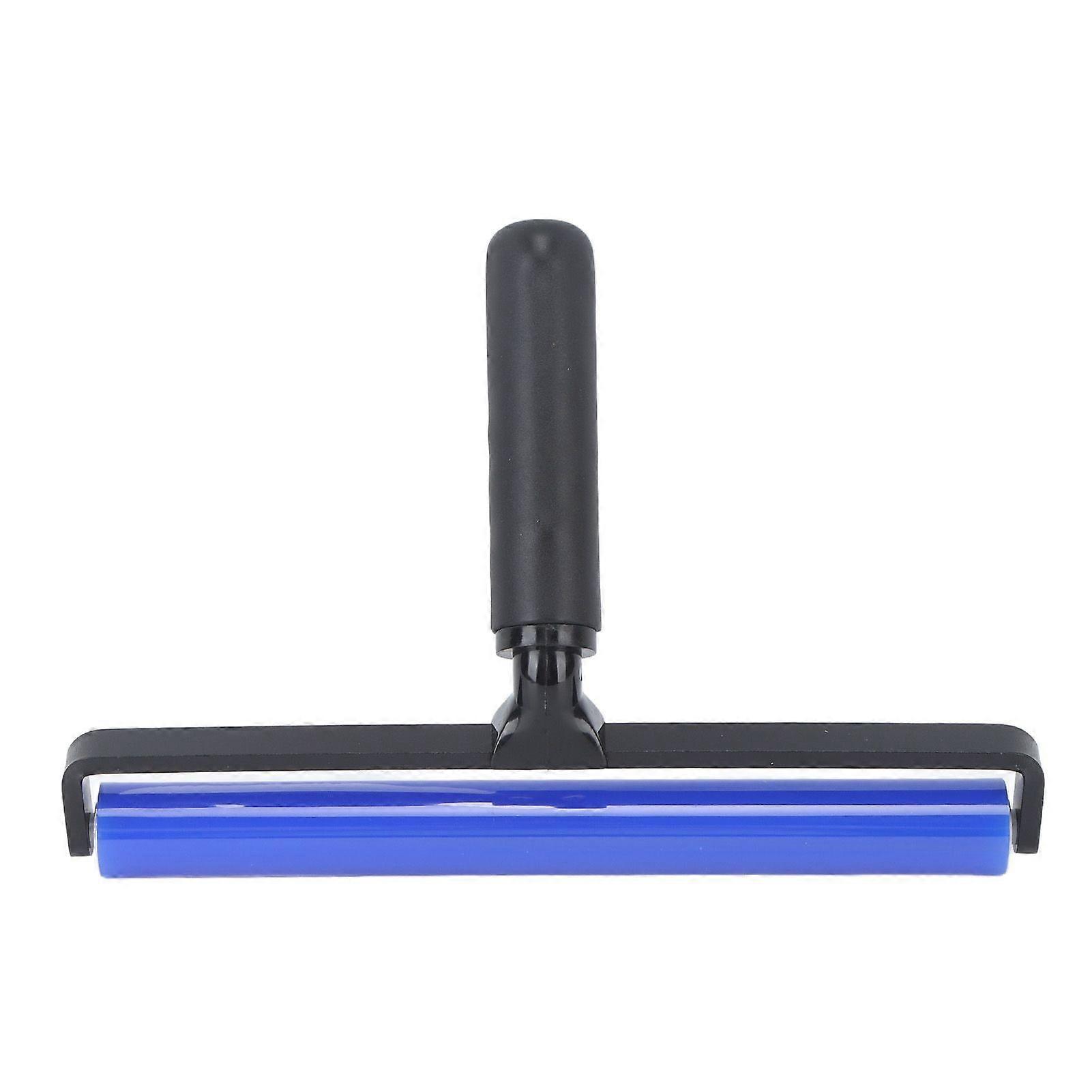 Static Roller Dust Removal Roller Super Sticky Blue Silicone Soft Static Action Cleaner Roller with Black Handle 12in