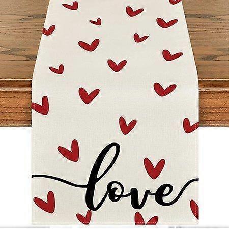 White Love Valentines Day Table Runner Kitchen Dining Table Decoration