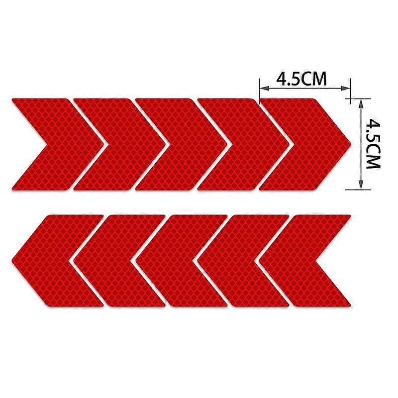 10PCS Arrow Reflective Adhesive Tape Sticker Decal Safety Caution Warning Reflective Tape For Truck Motorcycle Bicycle Moulding