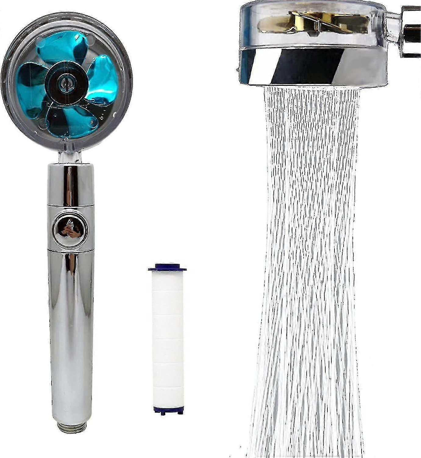 High Pressure Water Saving Showerhigh-pressure Shower Head With Filter And Pause Switch Easy Install Handheld Turbocharged Shower Head 360 Degrees Rot