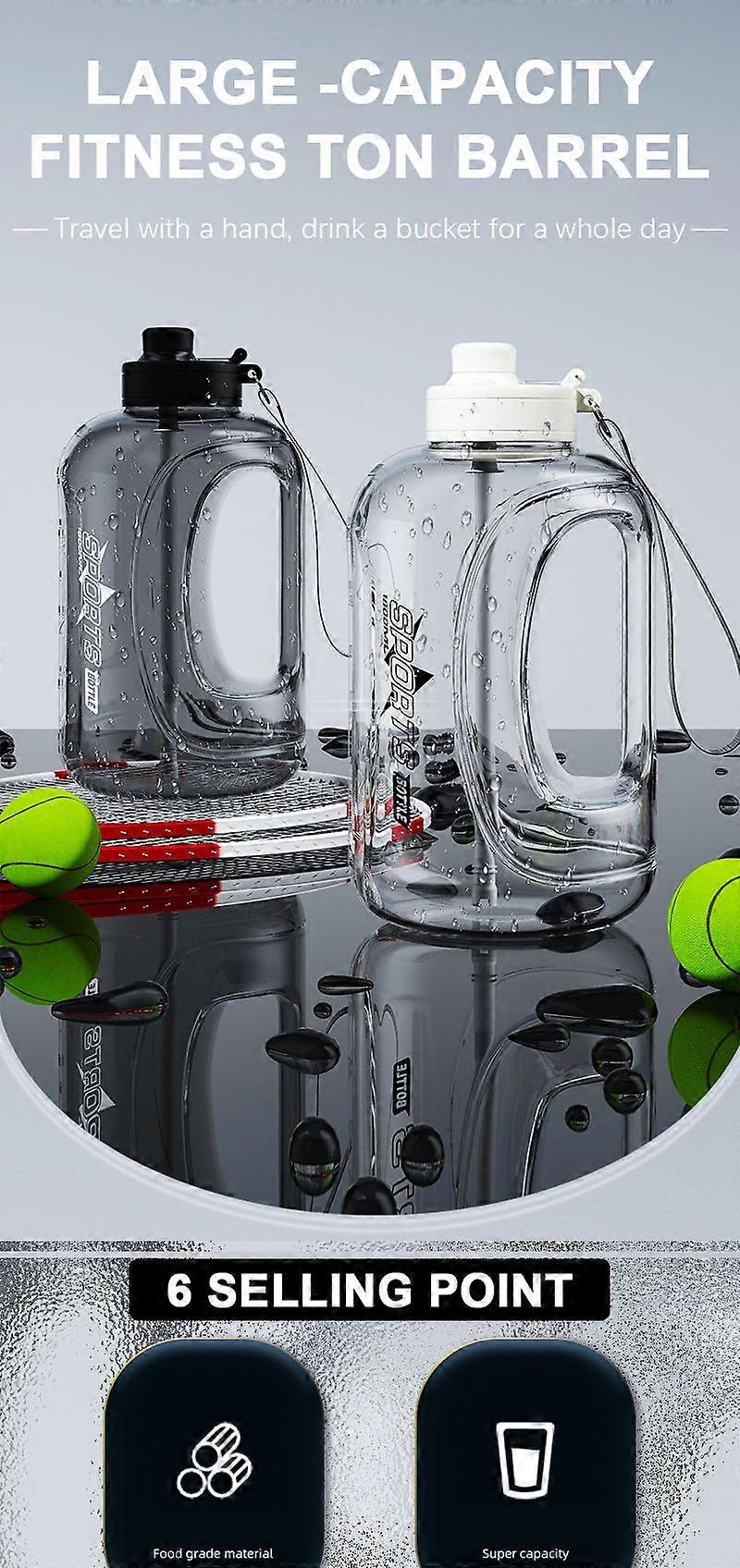1800ML Large Capacity Sports Water Bottle with Straw Outdoor Fitness Portable Water Cup Leak-Proof Drinking Cup