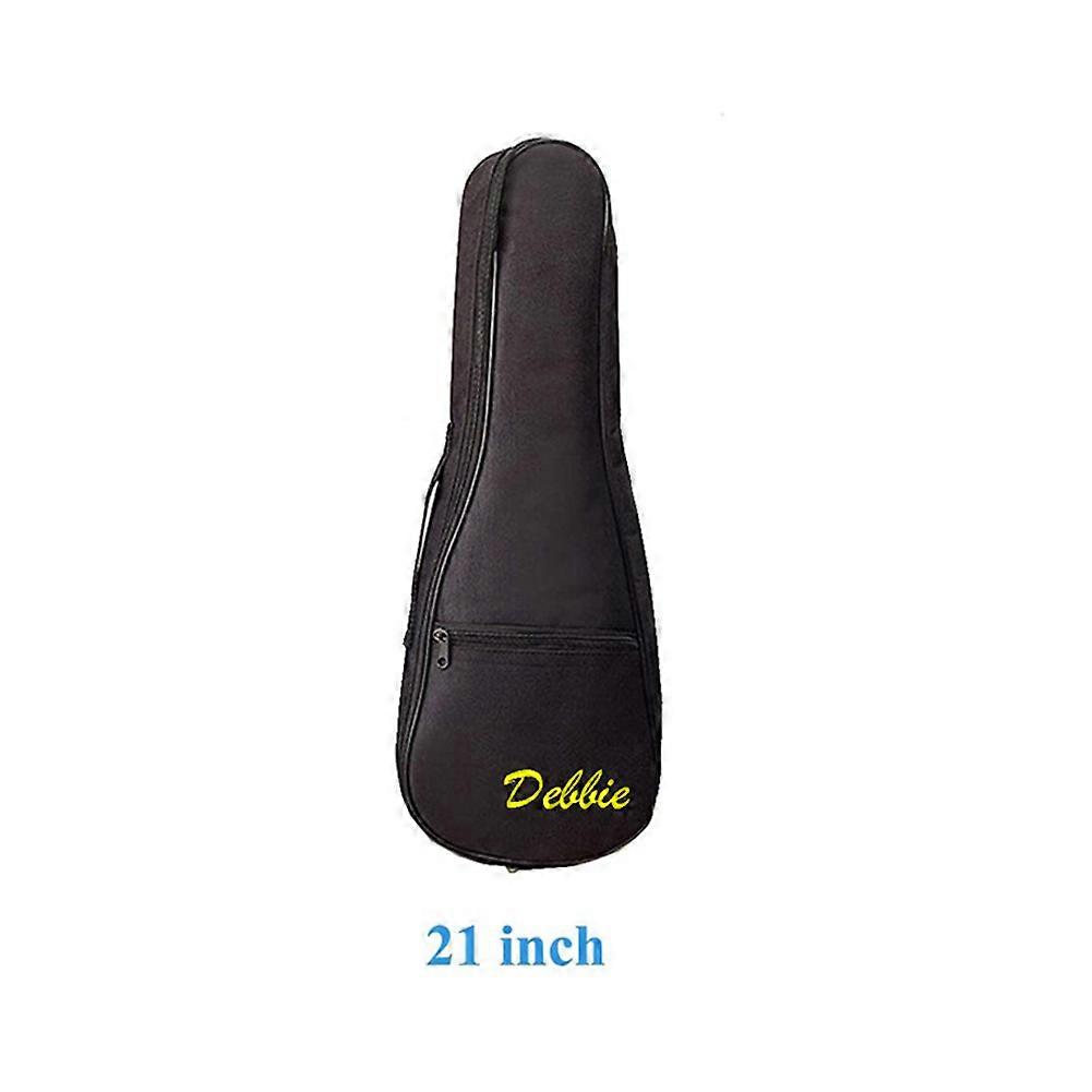 21/23/26 Inch Ukulele Bag Padded Zippers Pockets Black Adjustable Strap Backpack Thickened Storage Concert Bag Instrument Gear