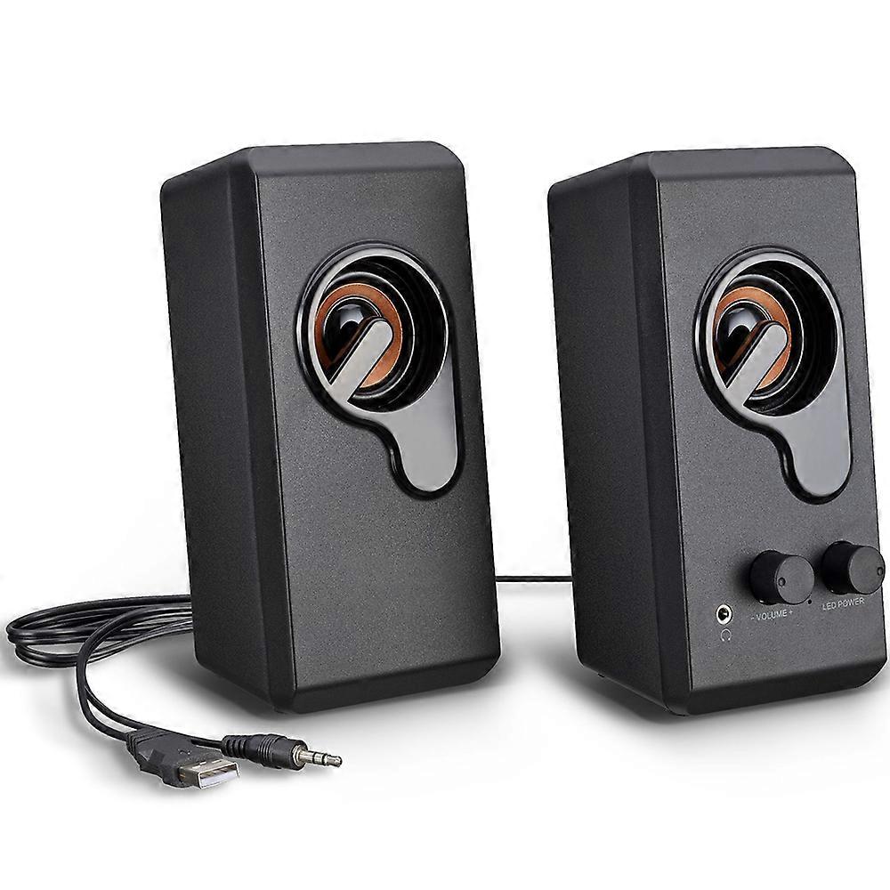 Desktop Pc Speakers, Full-Range Stereo Sound, Easy Control, Adjustable Colorful Leds
