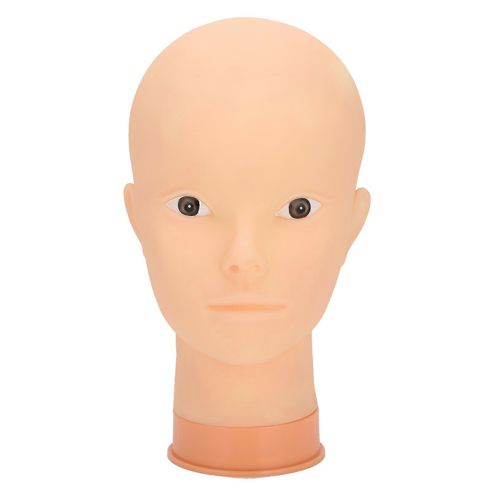 Hat Wig Display Mannequin Head Model Makeup Training Practice Bald Mannequin Head (Pink Base)