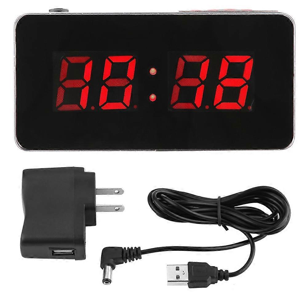 LED Display Smart Digital Clock 's Desk Square Clocks EU Plug 110-240V