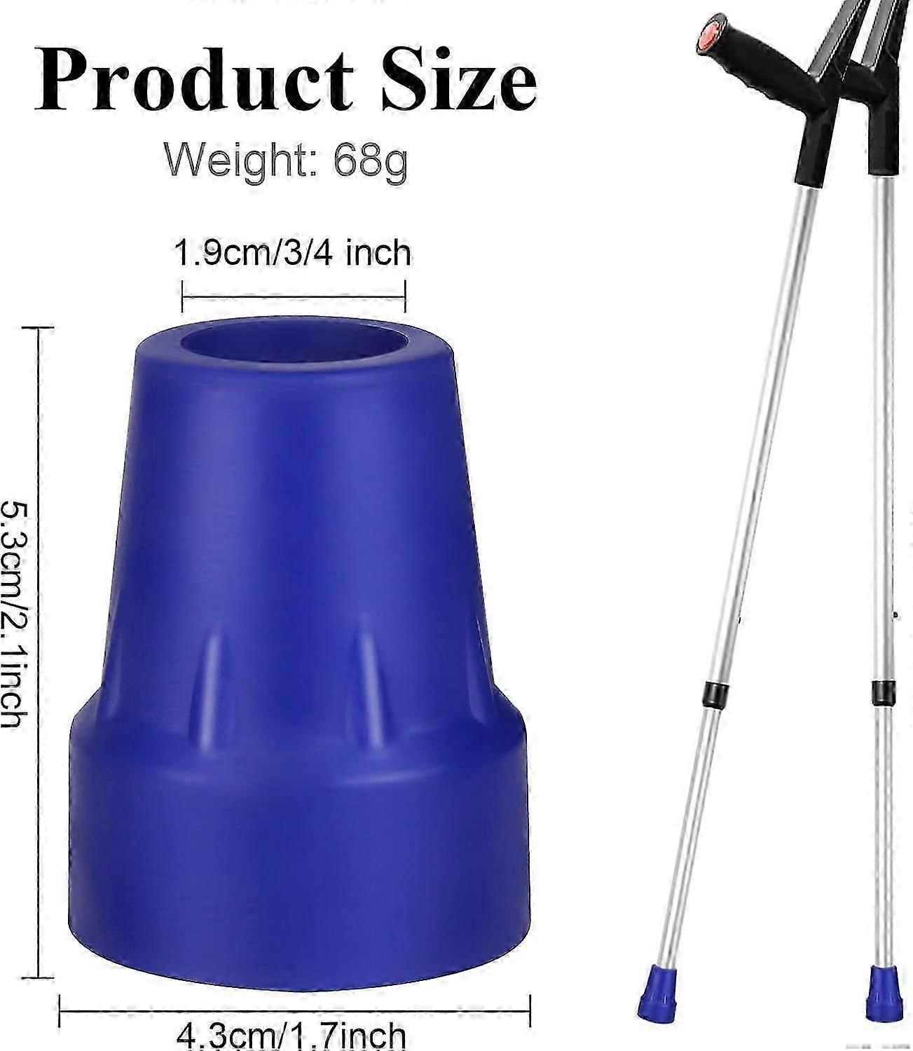 Crutch Tips Heavy Duty Replacement Rubber Cane,Hiking Walker Tips 3/4 Non-Slip
