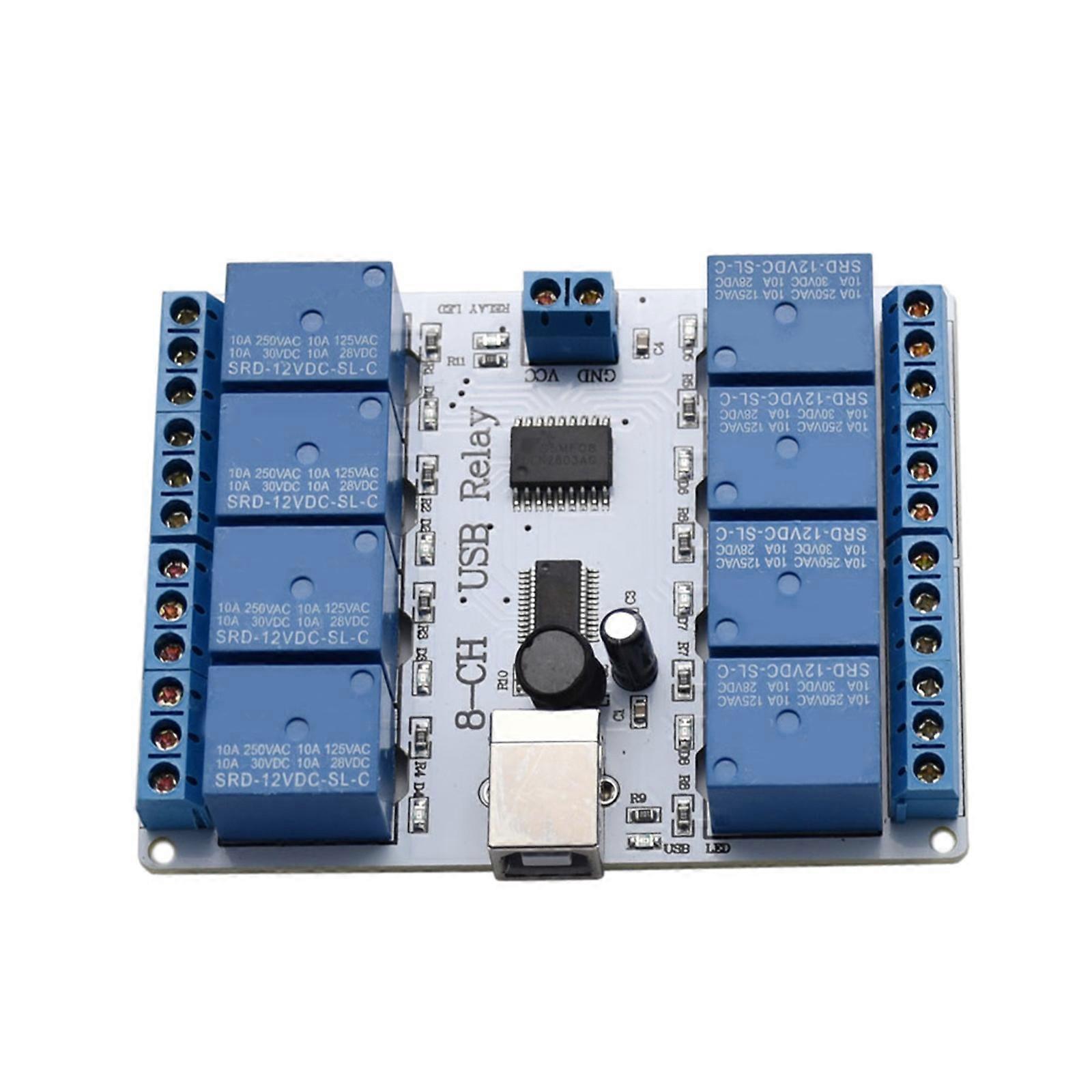 Programmable USB 8 Channel Control Controller Circuit Board for Automation Solution 12V Power Control Module
