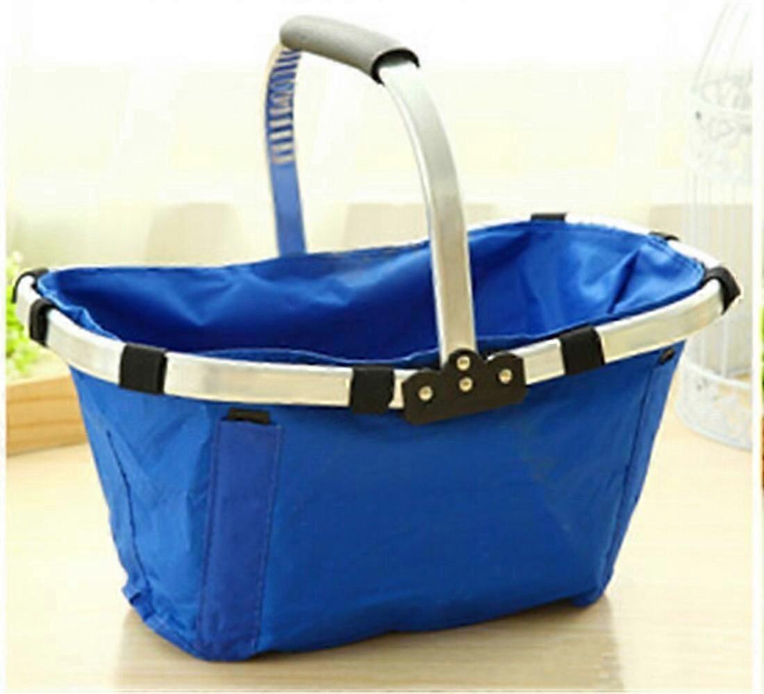 Foldable Shopping Picnic Basket with Handle Waterproof Outdoor 4 Colors