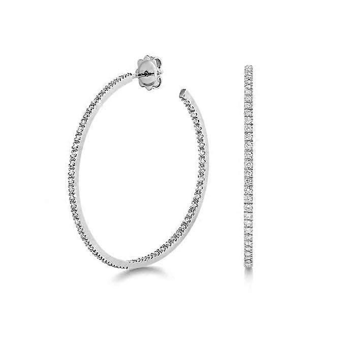 Diamond Jewellery 18ct White Gold Diamond Hoops EDQ314W