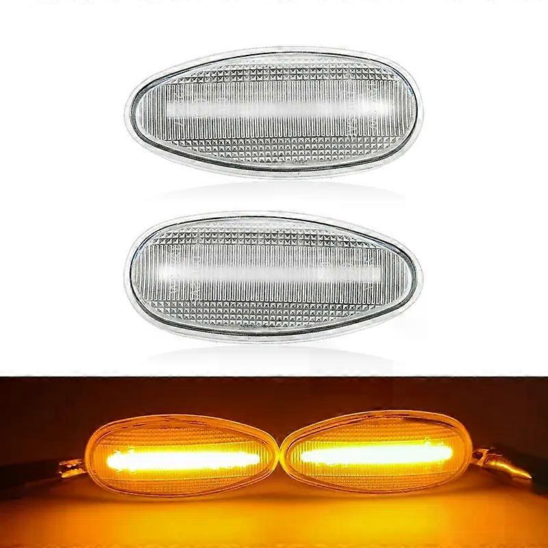 Compatible 2PCS LED Side Marker Lamp Amber Side Turn Signal Lights For Mitsubishi Outlander Lancer Freeca I-Miev Pajero Galant Space