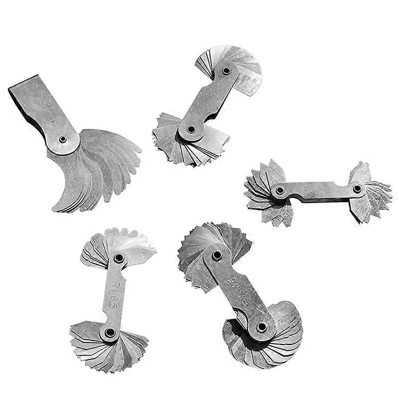 Stainless Steel Radius Gauge, Portable Concave Convex Arc Tool(5Pcs)