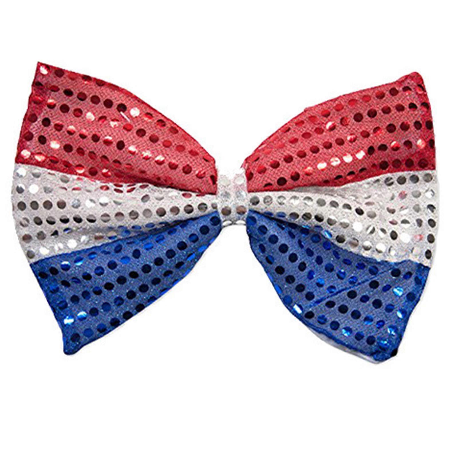 Sequined Sam Hat Independence Day Fancy Headdress Stovepipe Hat With Sequins Independence Day US Flag Print sequin bow tie