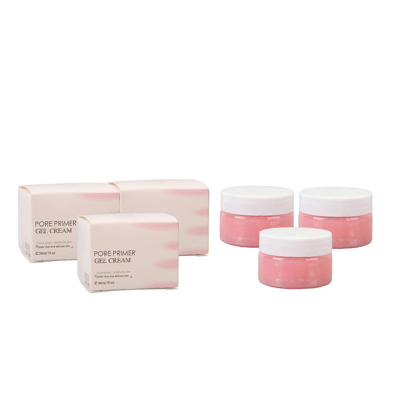 Lot de 3 gels crèmes de base pour le visage, raffermissant la peau, lisse et translucide, anti-cernes, 30 ml, avec cuillère