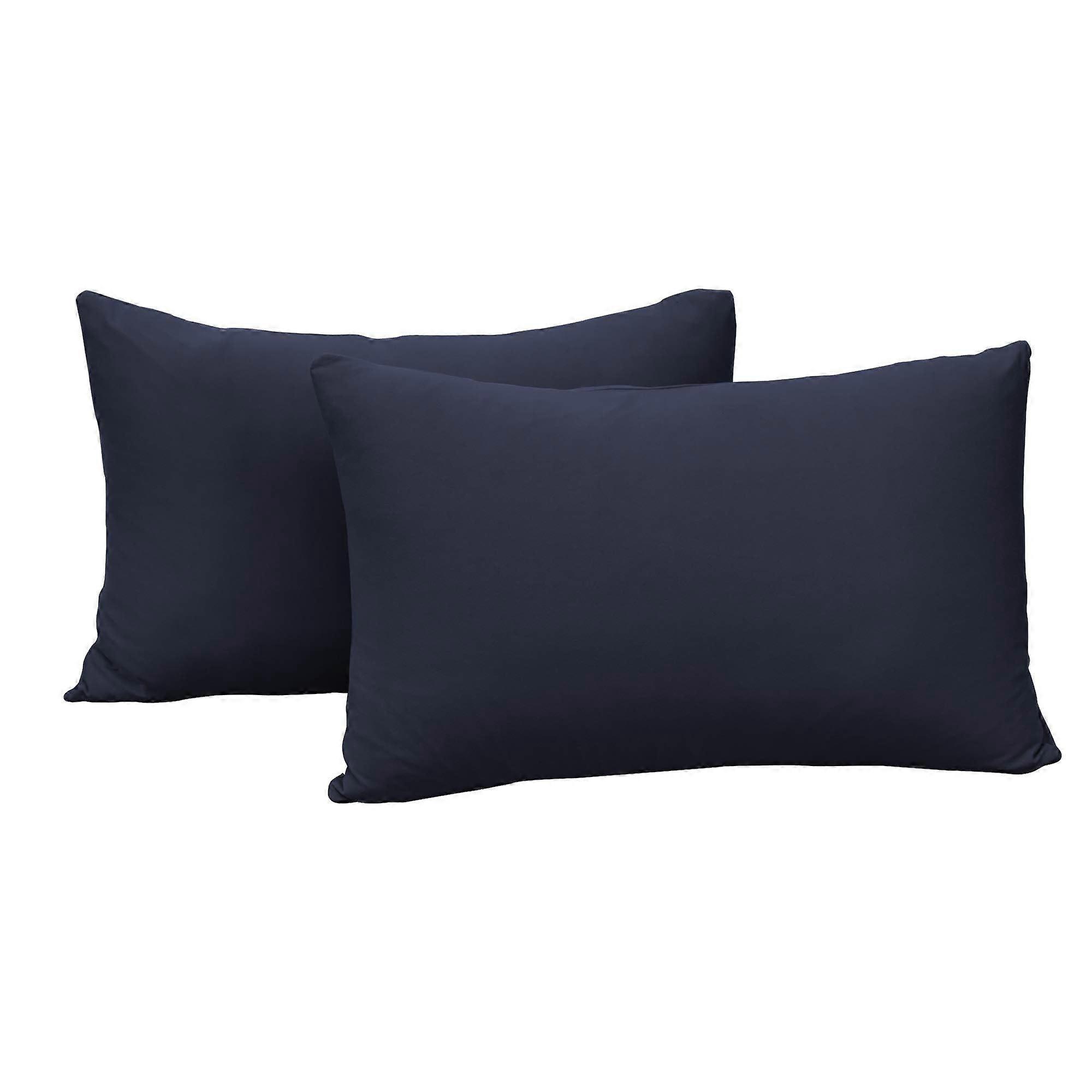 Bundle Set of Stretch Pillow Cases and Fitted Sheet - Navy Blue, Twin