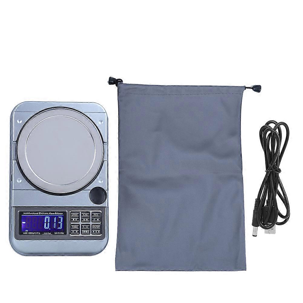 1000g/0.01g Electronic Jewelry Scale Quantitative Alarm Portable with Battery Charger
